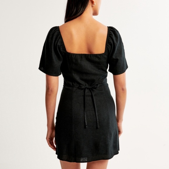 Abercrombie Linen-Blend Button Through Mini Dress - Picture 2 of 2